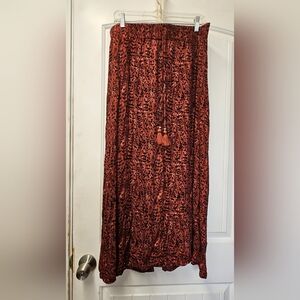 89th & Madison Red Maxi Skirt